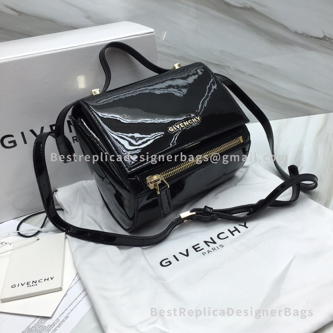 Givenchy Nano Pandora Box Bag In  Black Patent Calfskin GHW 28139